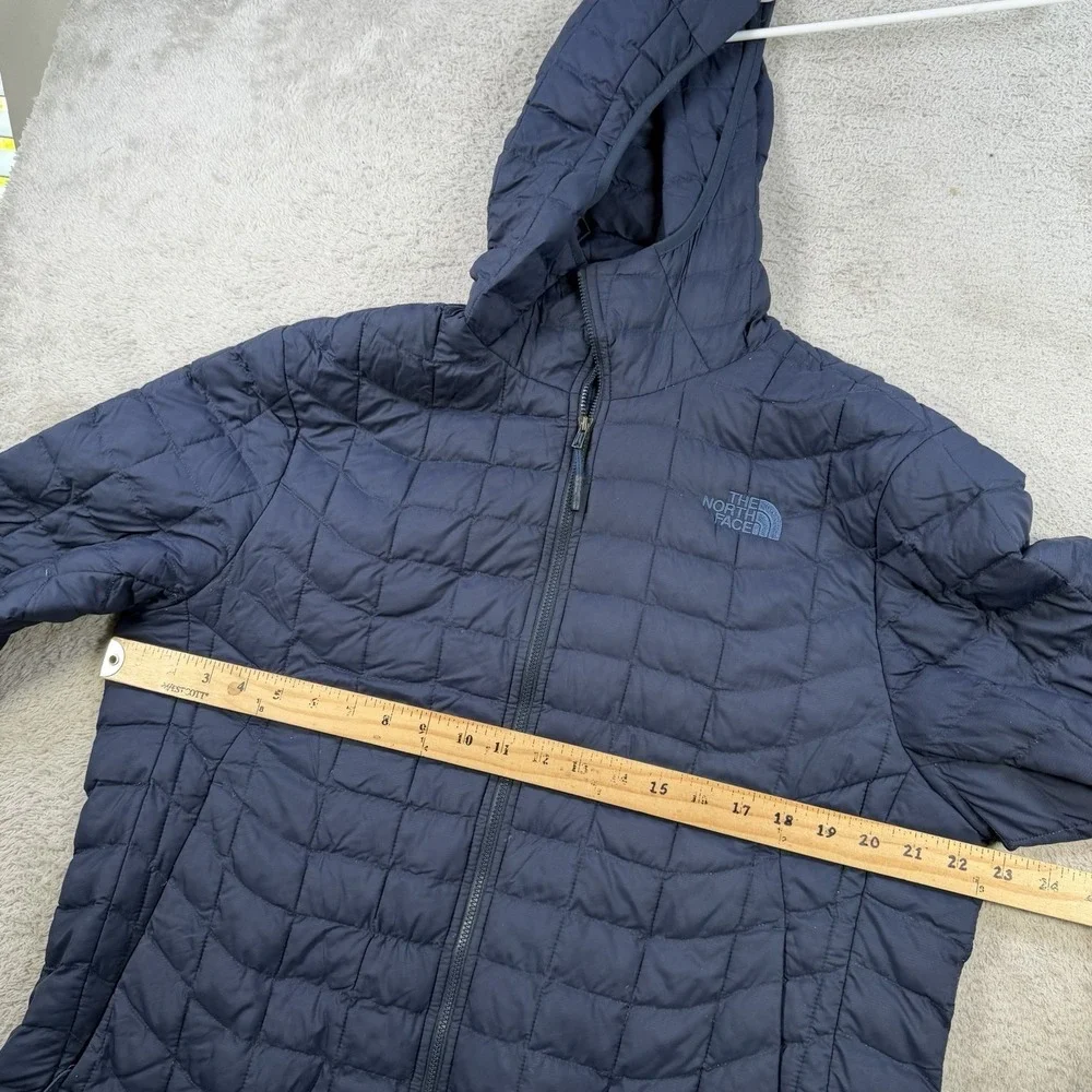 The North Face Jacket Mens Large Navy Thermoball Puffer Hooded Nylon Full Zip